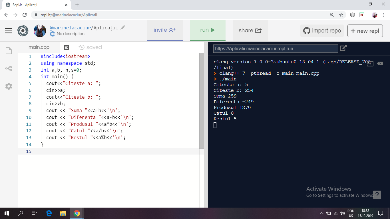 Aplicații C++ – Informatică și TIC pentru Gimnaziu